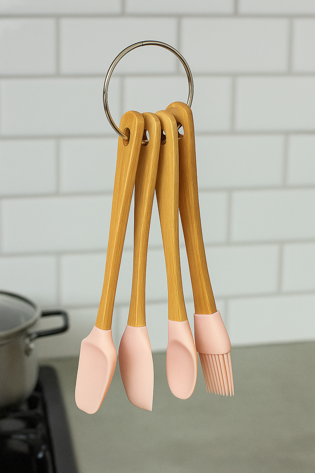Set x4 utensilios mini color ROSA